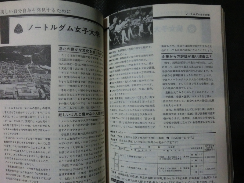 希少☆『College カレッジ '88 女子大学・短期大学編 進路設計号 62年入試問題分析 女子学生の就職レポート 教育新聞社 1987年発行』_画像5