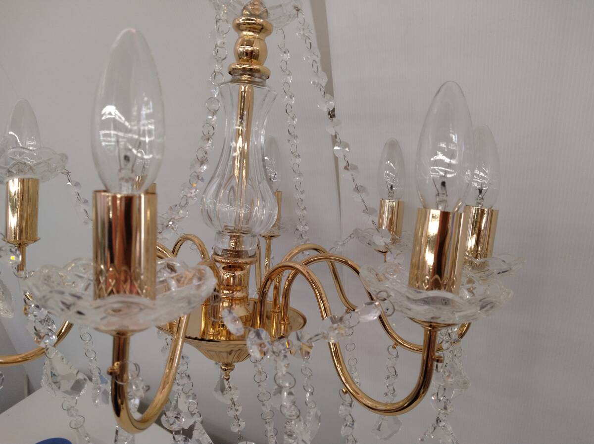 a//.J0874 [ superior article ] lighting equipment chandelier 8 light Gold 8~10 tatami operation goods 