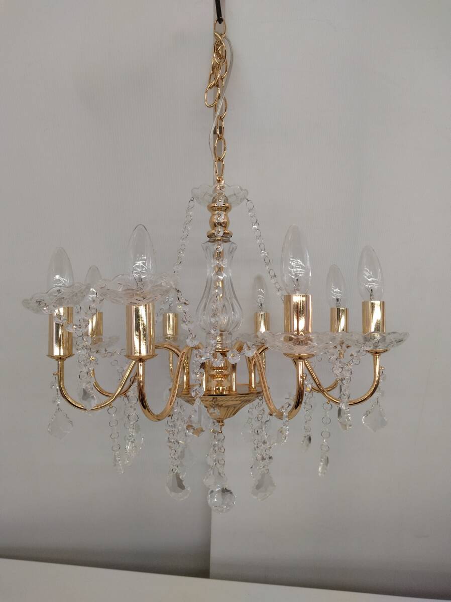 a//.J0874 [ superior article ] lighting equipment chandelier 8 light Gold 8~10 tatami operation goods 