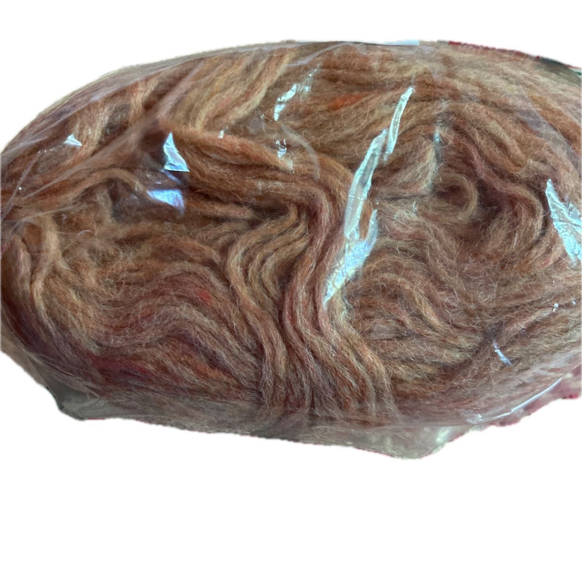 カウチン毛糸　レンガ色　6ストランド 90g  ウール100%               使い残し新品状態です。