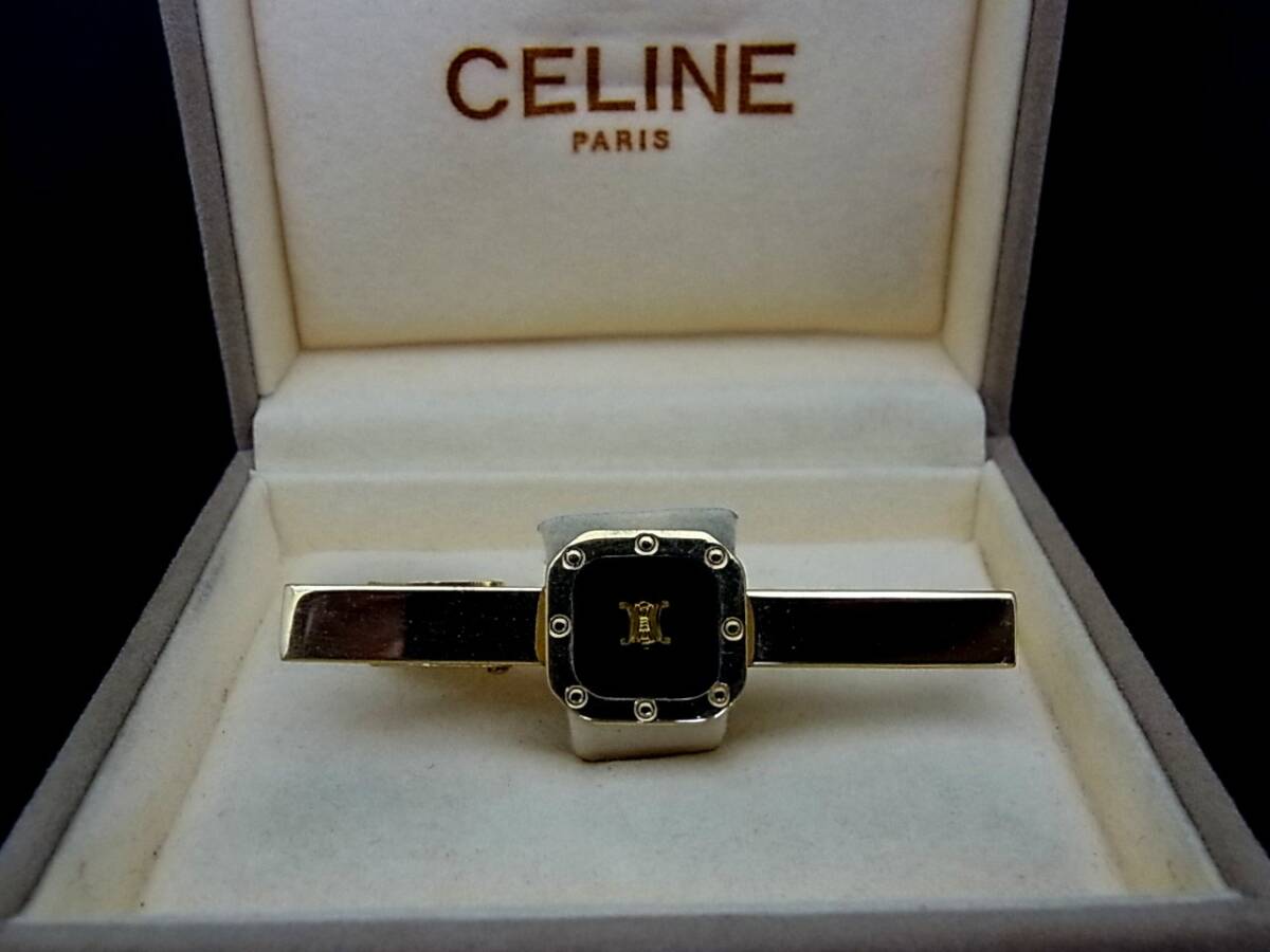 ■美品■№0172 セリーヌ【ＣＥＬＩＮＥ】【ゴールド・シルバー】■ネクタイピン タイピン♪_画像3