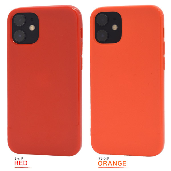 即日発送■iPhone 12 mini/ iPhone12mini用カラフルなカラーソフトスマホケース（オレンジ）・ iPhone 12 iphone12 mini iphone12mini DUM