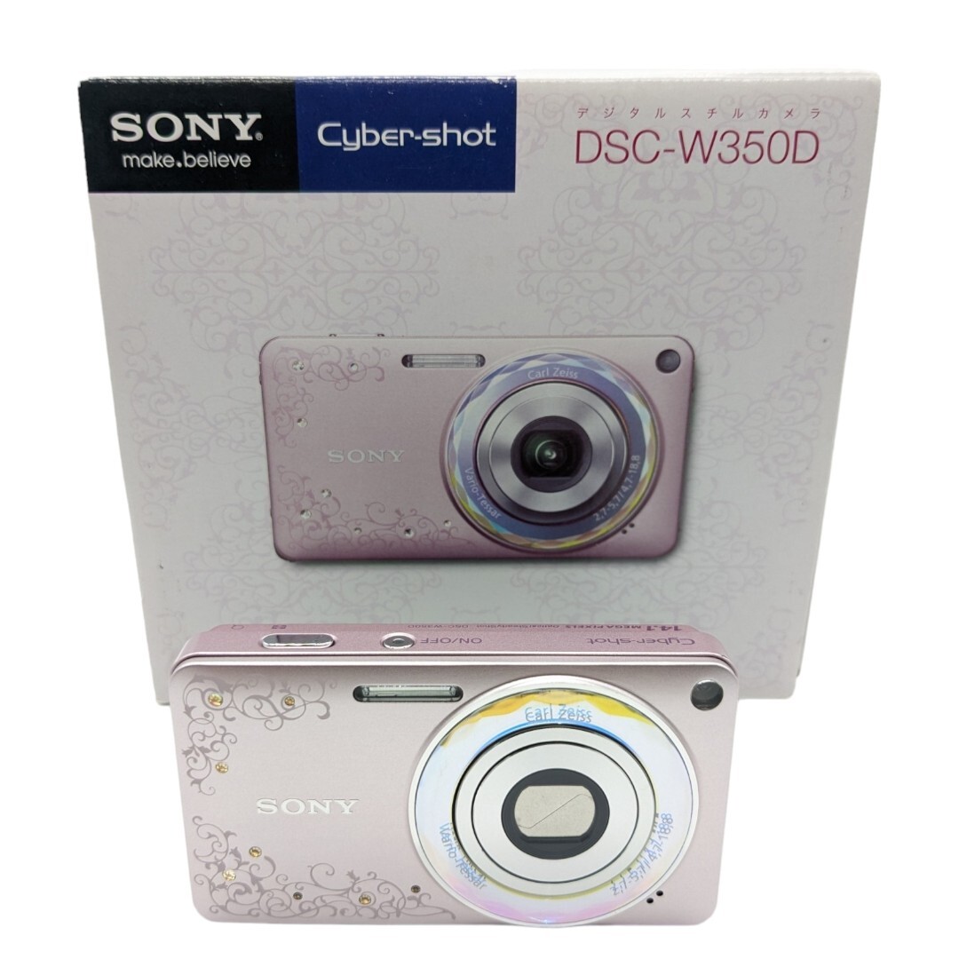 美品 SONY コンパクトデジタルカメラ DSC-W350D ピンクローズ Cyber-shot サイバーショット ソニー コンデジ_画像1