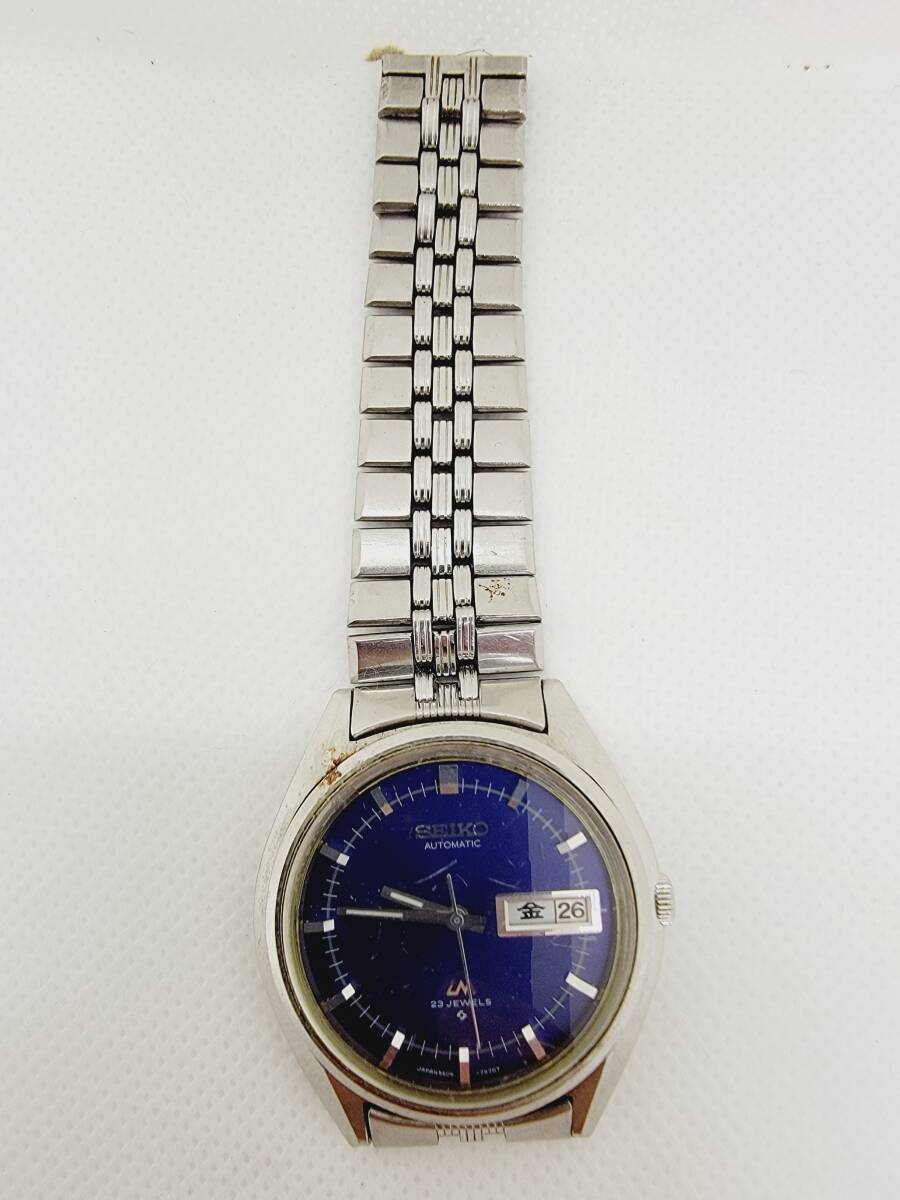 【1円スタート】SEIKO セイコー LM ロードマチック 5606-7190 ブルーフェイス 自動巻き デイデイト 腕時計の画像2