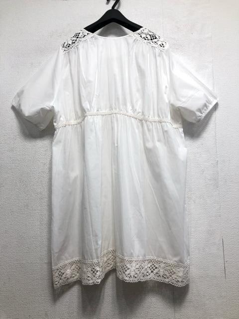 新品☆5L白系♪うす手レース使いきれいチュニック♪コットン100％☆b683