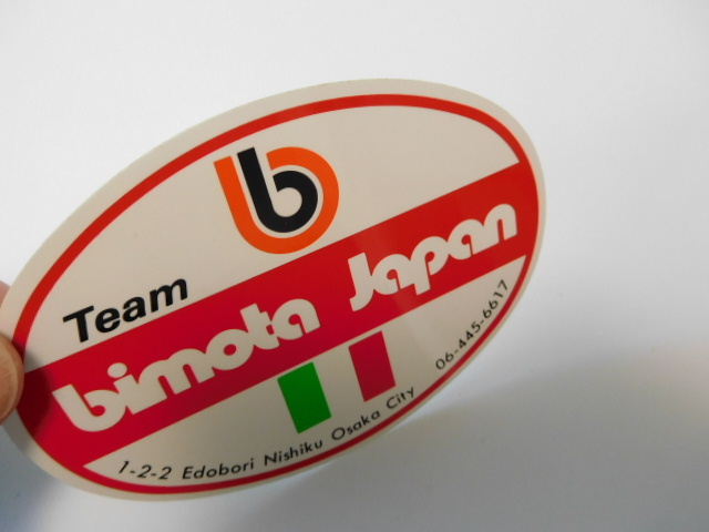 希少レア☆彡新品在庫品・Team bimota japan・ビモーター・大阪・ステッカー（11.7㎝）オートバイ・単車_上部からです。