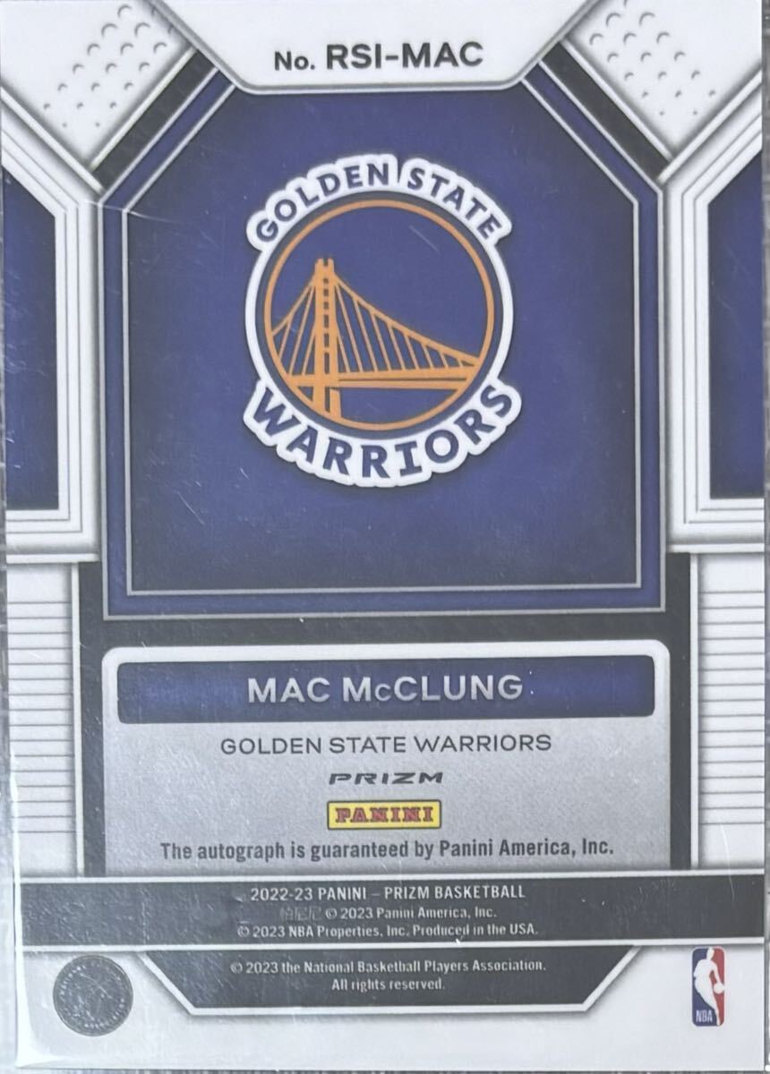 2022-23 Panini Prizm Mac McClung RC Rookie マック・マグラング 直筆サイン入りルーキーカード_画像2