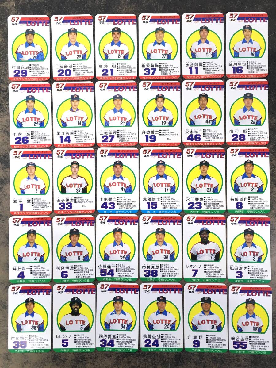 ☆旧タカラ プロ野球ゲーム 選手カード ロッテオリオンズ 昭和57年度版 全30枚 ケース付き♪_画像1