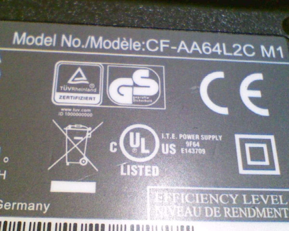 Panasonic 純正65w Adapter 16V4.06A /CF-AA64L2C M1