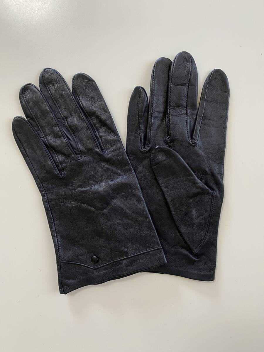 [ beautiful goods ] lady's leather glove black black leather gloves lining less 