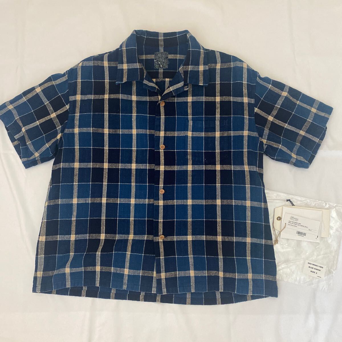 定価264,000円 SS21 visvim F.I.L. Indigo Camping Trailer WALLIS SHIRT S/S CHECK (N.D.)BLUE CHECK size２/ict dry JOURNEYMANPEERLESS_画像1