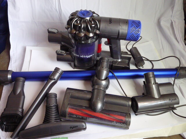 ダイソン dyson HH08 v6 trigger+◆カーボンファイバーブラシ 49852、ミニモーターヘッド205520、ロングパイプv6 fluffy、(C)の画像1