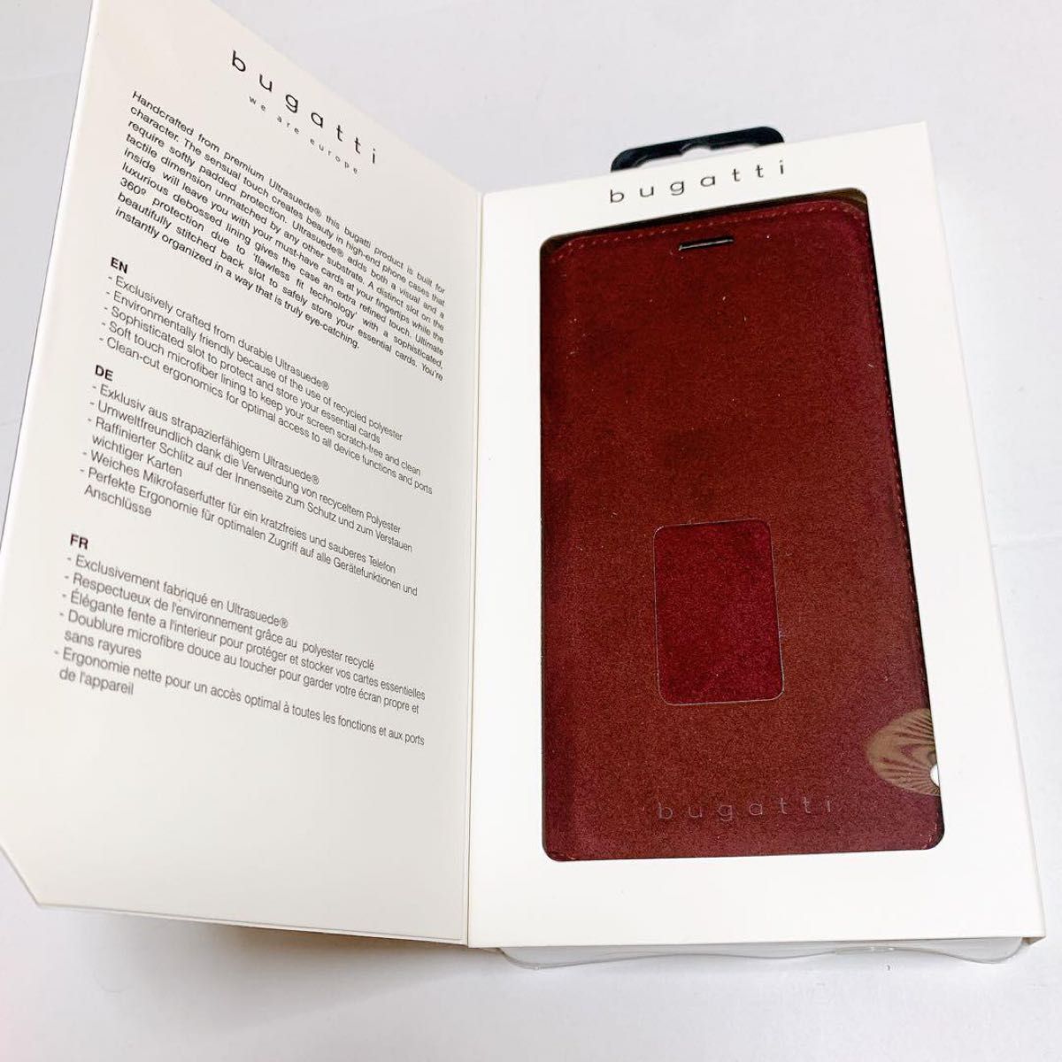 iPhone X ケース 手帳型 ウルトラ スエード ラズベリー
