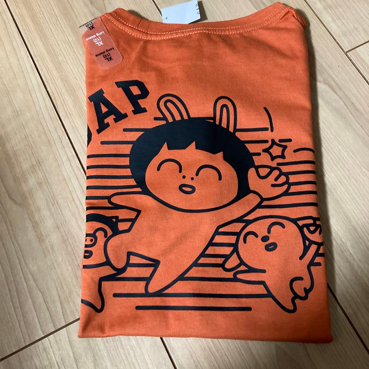 《値下げ》★新品タグ付き★【gap】HOZO ロングスリーブTシャツ ユニセックス　アクティブオレンジ　キッズXL