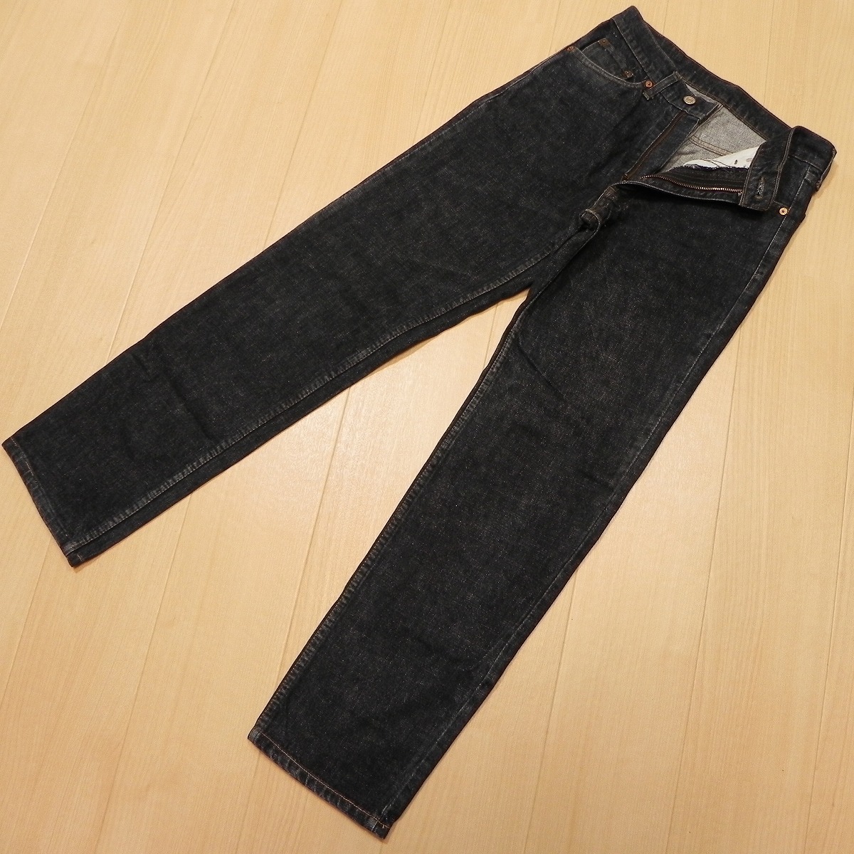 -777【80s 日本製】Levi's リーバイス 503-0259 87年 先染め ブラックジーンズ W30 ブラックデニム パンツ 古着 ビンテージ ★_画像1