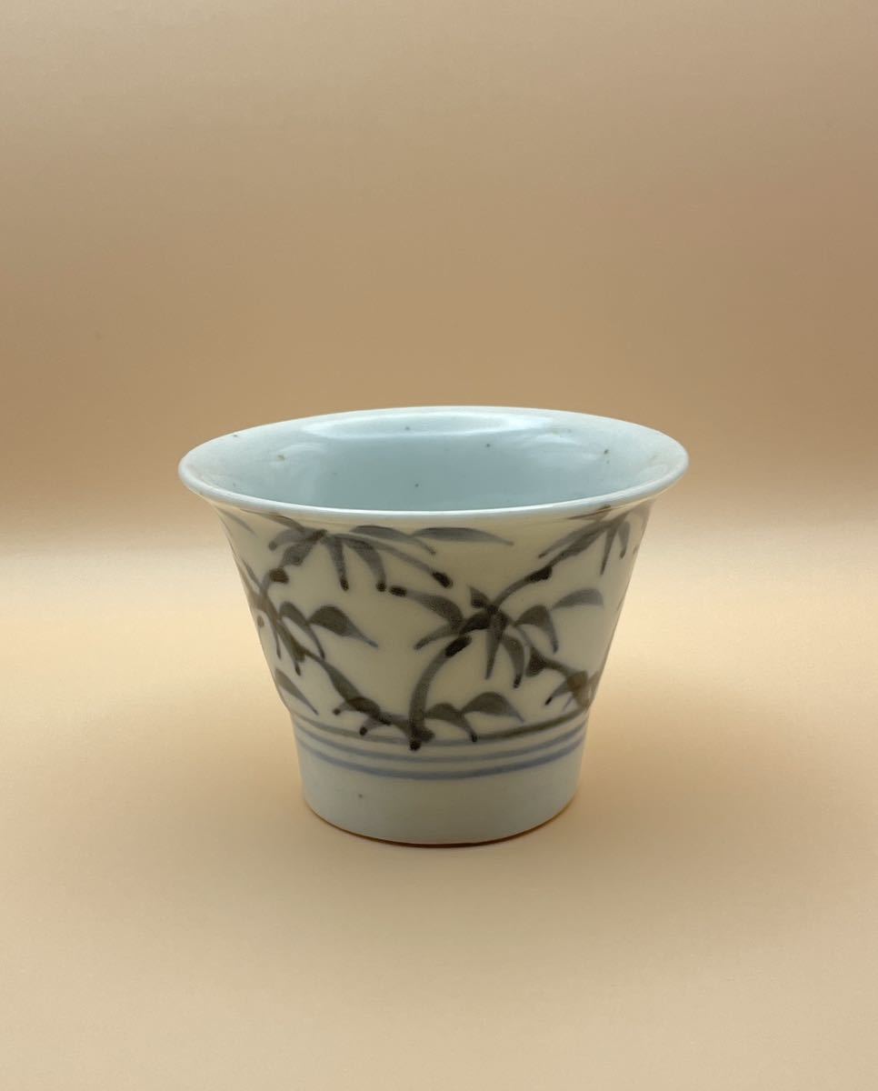 [ beautiful goods ] old Imari blue and white ceramics soba sake cup Edo Edo era ... sake cup [No,1565]
