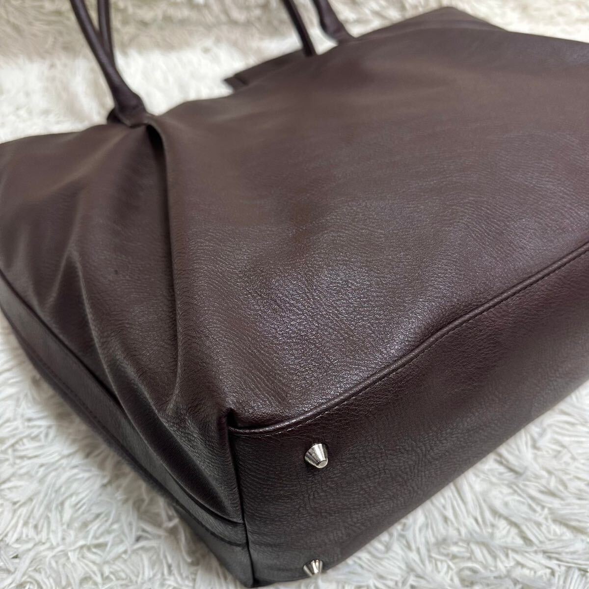  Takeo Kikuchi [ большая вместимость ] TAKEO KIKUCHI большая сумка портфель кожа TK мужской бизнес Brown плечо ..A4 PC