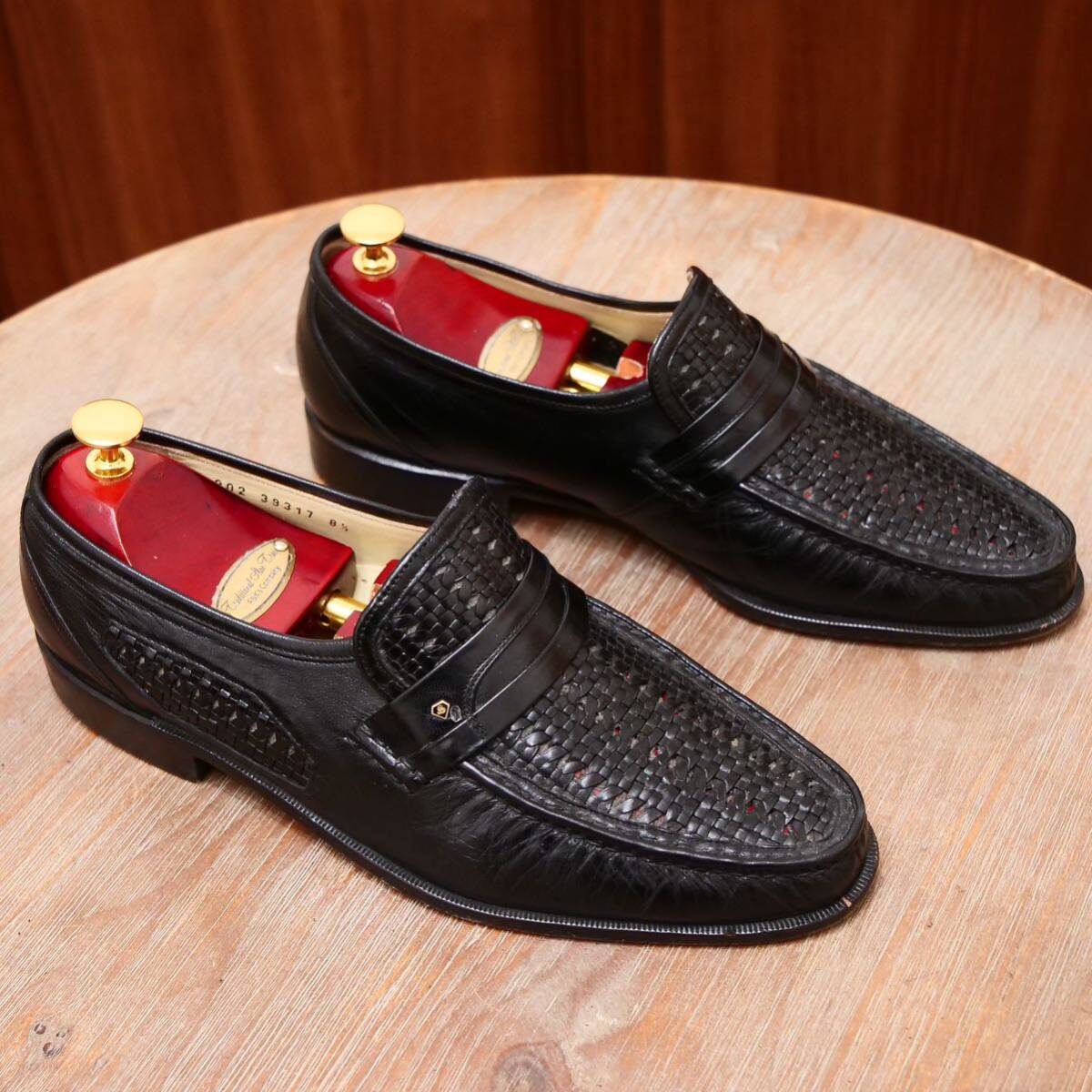 極美品◎【SPARTACUS】スパルタカス イントレチャートコンビローファー ブラック UK8.5 27cm ビジネスカジュアル メンズシューズ 革靴の画像4