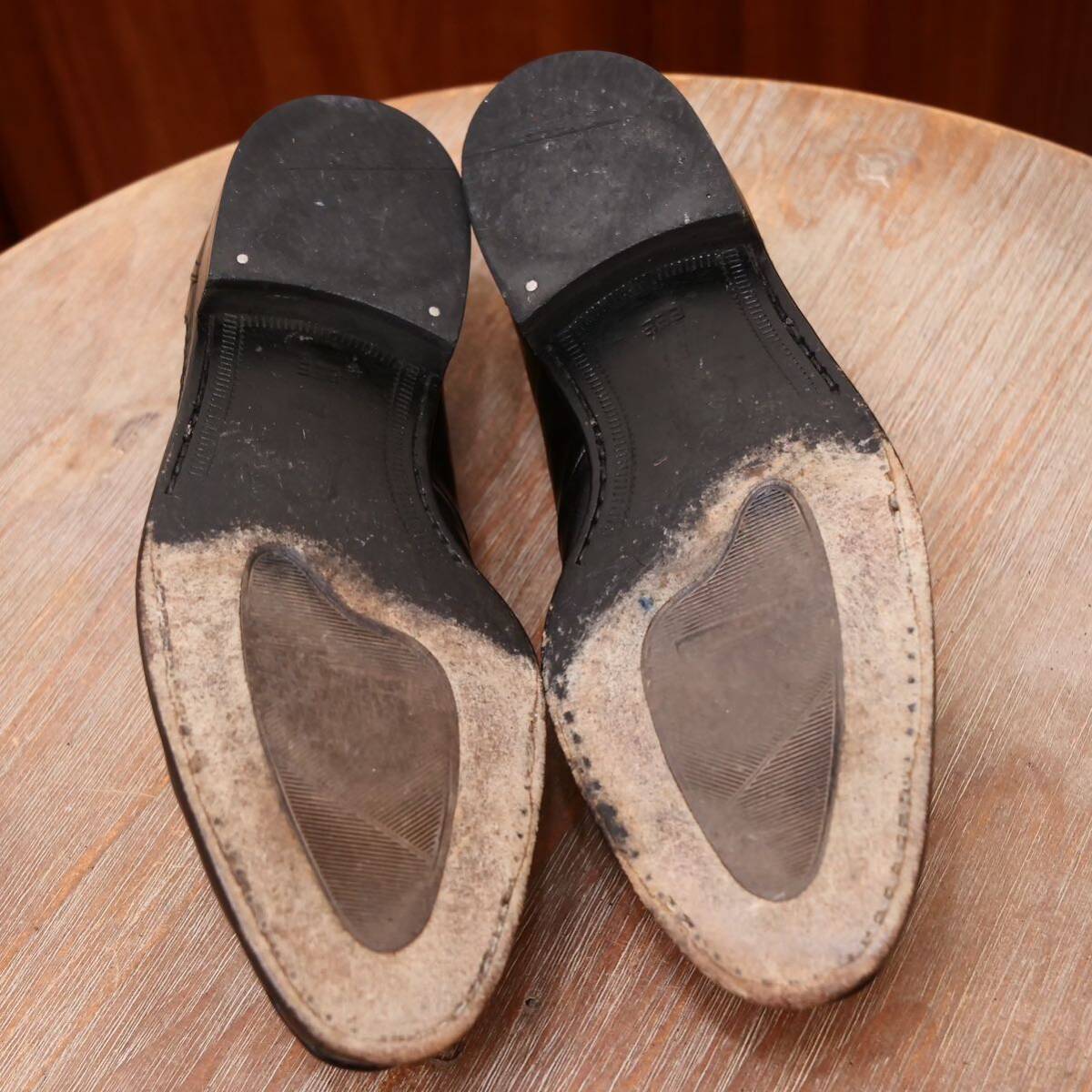 極美品◎【SPARTACUS】スパルタカス イントレチャートコンビローファー ブラック UK8.5 27cm ビジネスカジュアル メンズシューズ 革靴の画像6