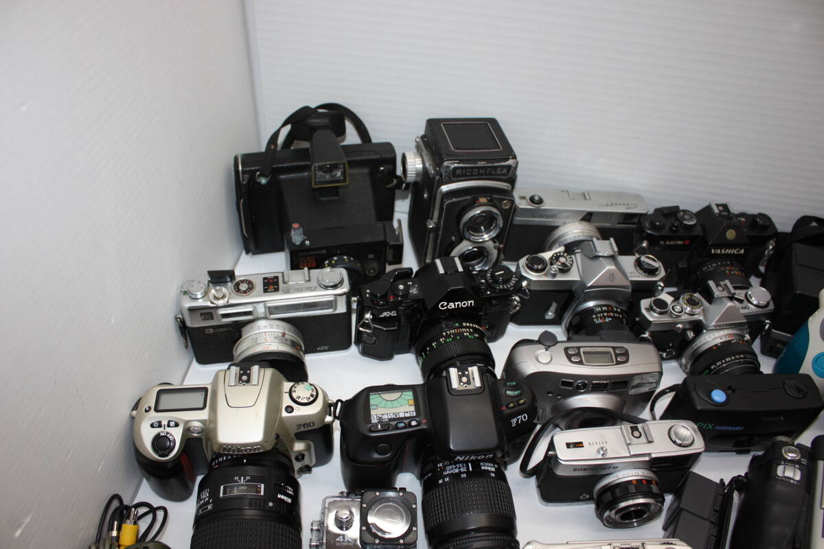 *8250* camera set sale junk no check goods retro camera / film camera / digital camera / Polaroid / parts other dirt scratch large present condition delivery 