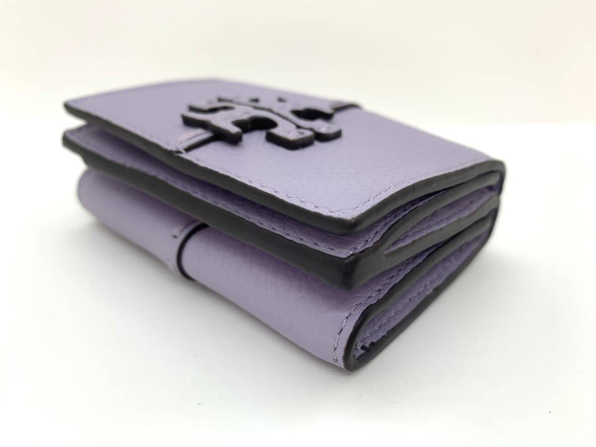 (SM1841) beautiful goods TORY BURCH Tory Burch Mac glow Try folding Mini wallet Mini purse folding purse purple purple lavender 