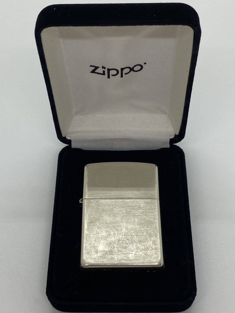 (I590a) zippo ジッポー ジッポ STERLING SILVER スターリングシルバー 純銀 2021年製 オイルライター 火花確認/着火未確認/未点検/現状品_画像2