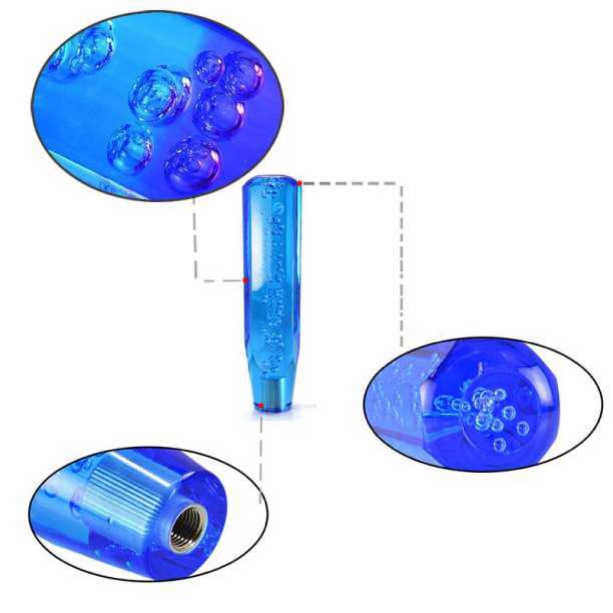 シフトノブ レバー クリスタル 青 八角 150mm MT AT 車 人気 おしゃれ