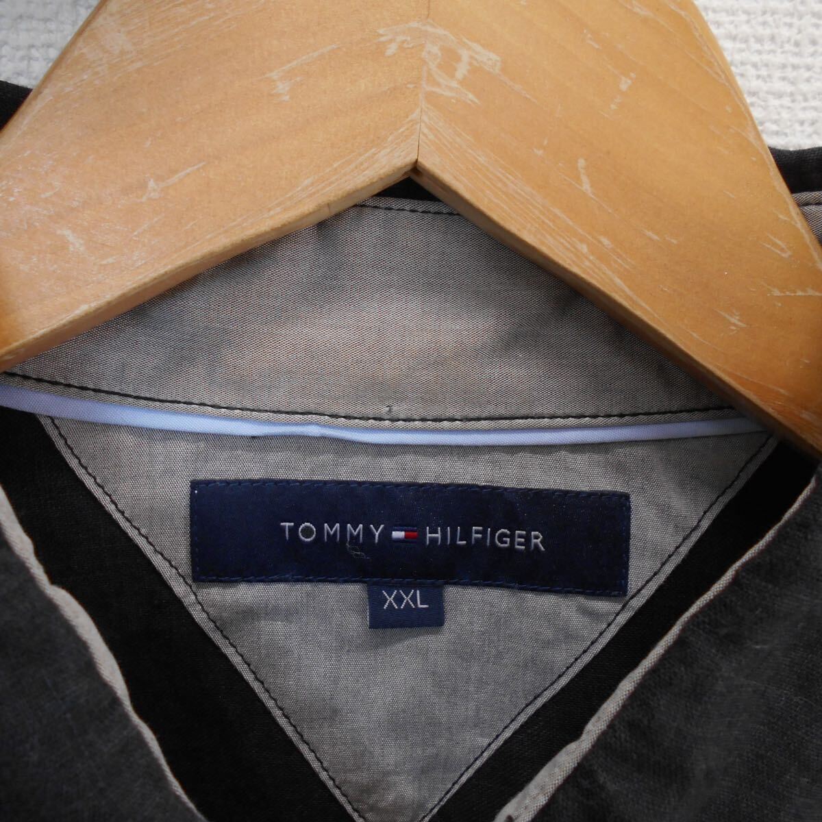 TOMMY HILFIGER トミーヒルフィガー 7分丈 リネンシャツ 麻 XXL 10111306_画像6