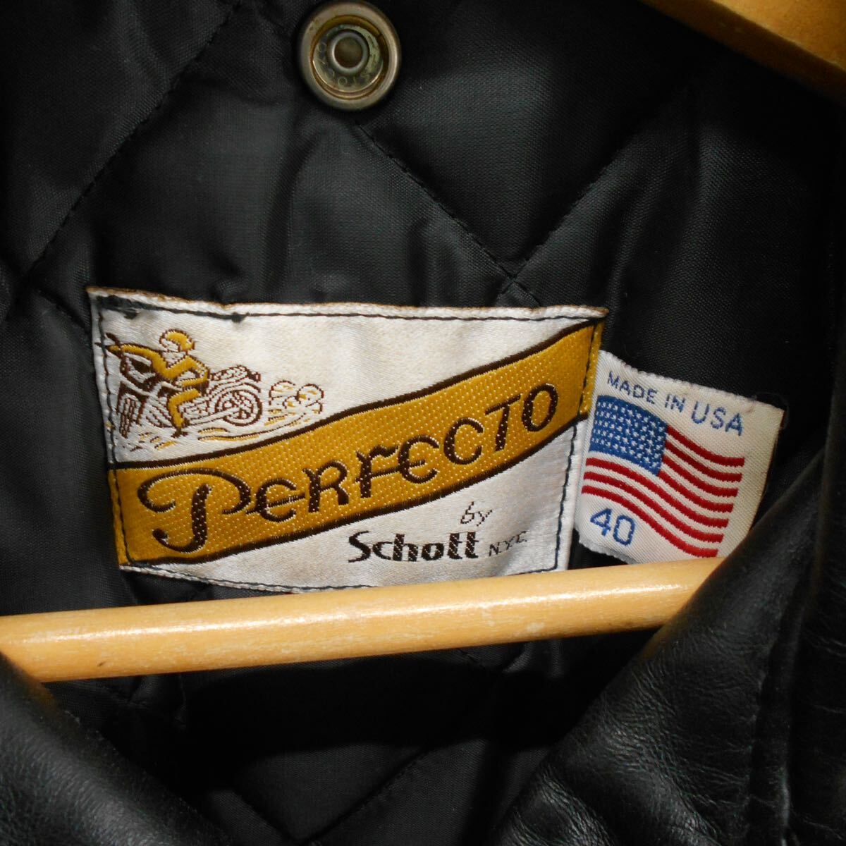 Schott ショット 618 ダブルライダースジャケット USA製 ステアハイドレザー 牛革 本革 40 10115796_画像8