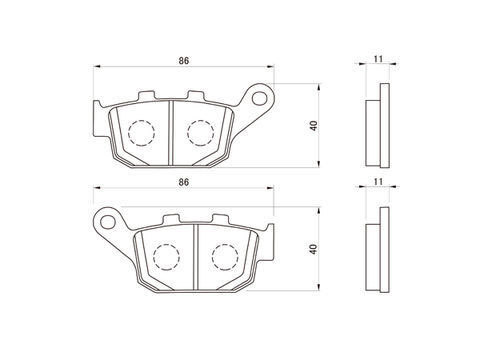 デイトナ DAYTONA バイク用 ブレーキパッド 赤パッド No.009 （セミメタルパッド） 79784_画像2