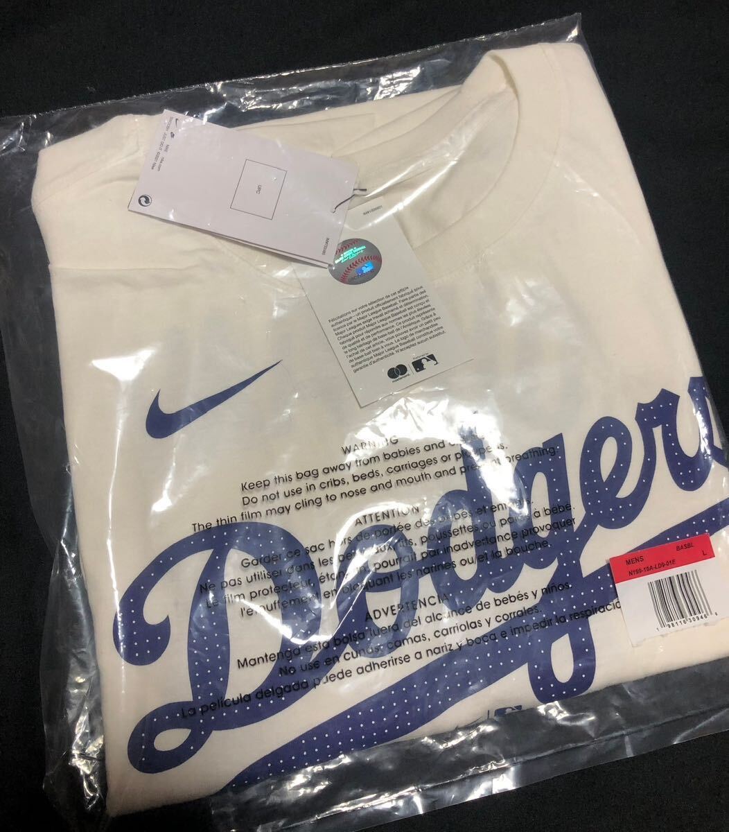 【大谷翔平 ドジャースMLB公式Tシャツ 】背番号17、名前入り！ナイキ社製 、新品・タグ付き、白、サイズL ！即日発送致します！