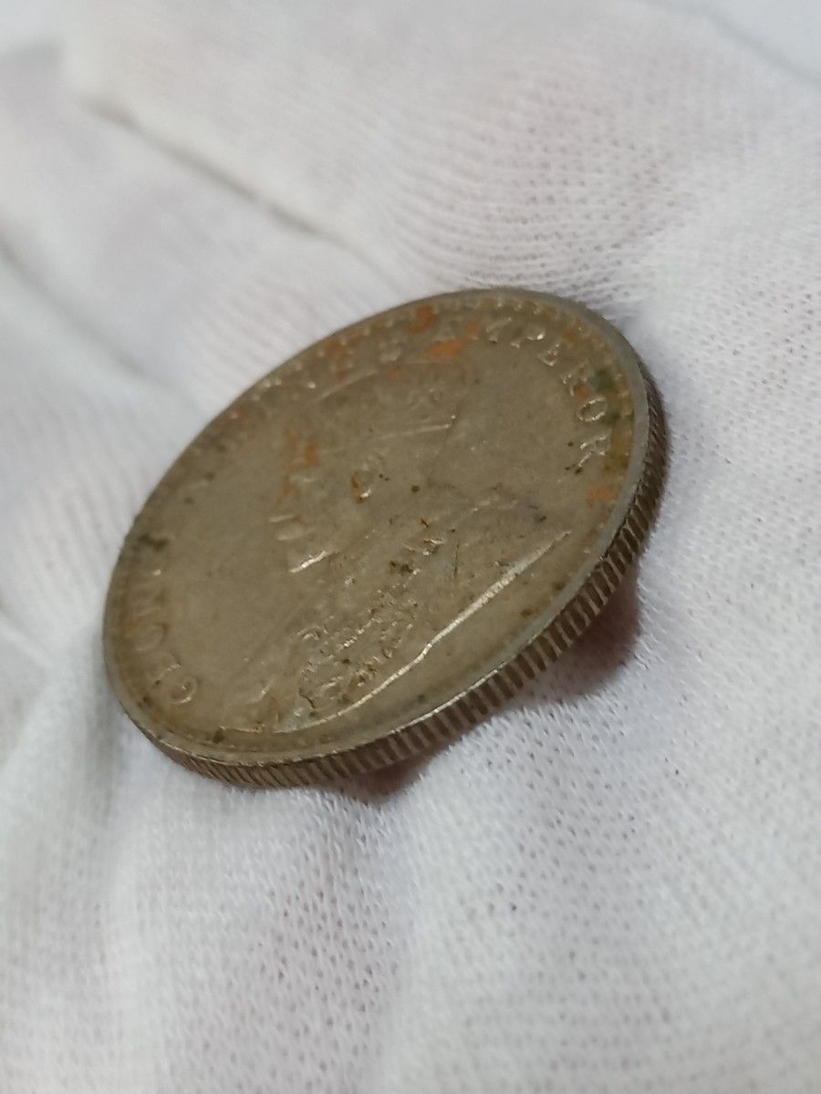 イギリス領　インド　ジョージ５世　1ルピー　銀貨　1917年