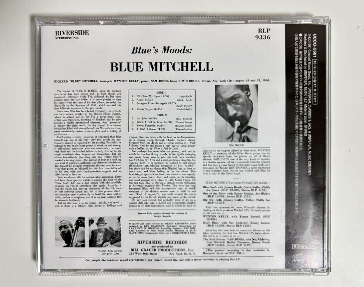 高音質 SHM-CD 仕様 ブルー・ミッチェル ブルーズ・ムーズ 代表作 BLUE MITCHELL Blue’s Moods モダンジャズ 名盤 ウィントン・ケリー_画像3