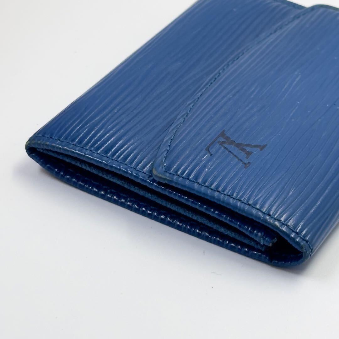 【美品】 Louis Vuitton ルイヴィトン エピ コインケース 小銭入れ ポルトモネ サーンプル ブルー系 エピラインの画像5
