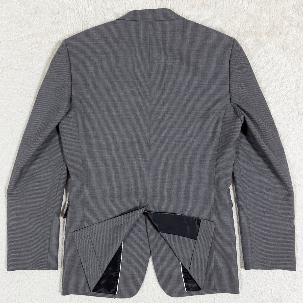 美品/ORIHICA/オリヒカ スーツ セットアップ ジャケット ストライプ ウォッシャブル グレー Y5 M位
