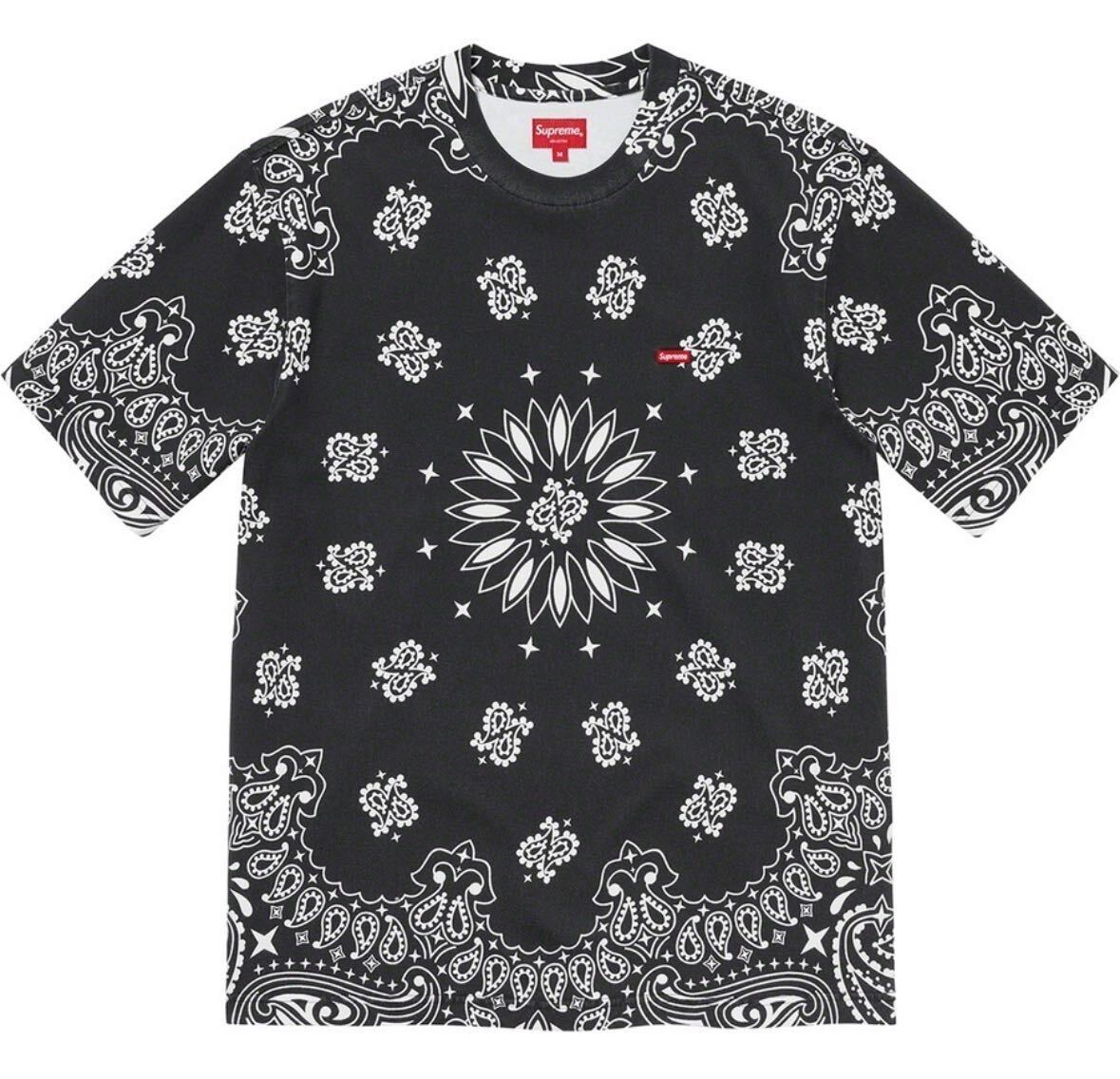 ☆名作☆超激レア☆Supreme Small Box Tee Bandanaシュプリームバンダナ柄スモールボックスロゴTシャツ黒_画像1