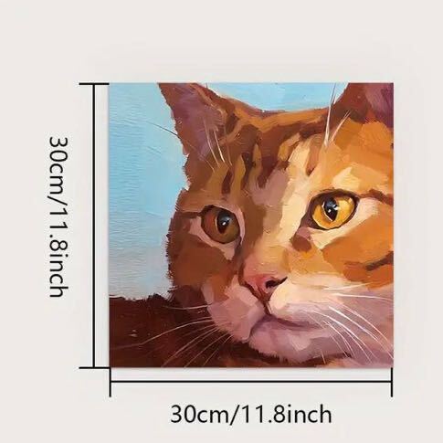 油絵風の猫　アートポスター　インテリア　リビング　玄関　トイレ　お店　キッチン　ディスプレイ