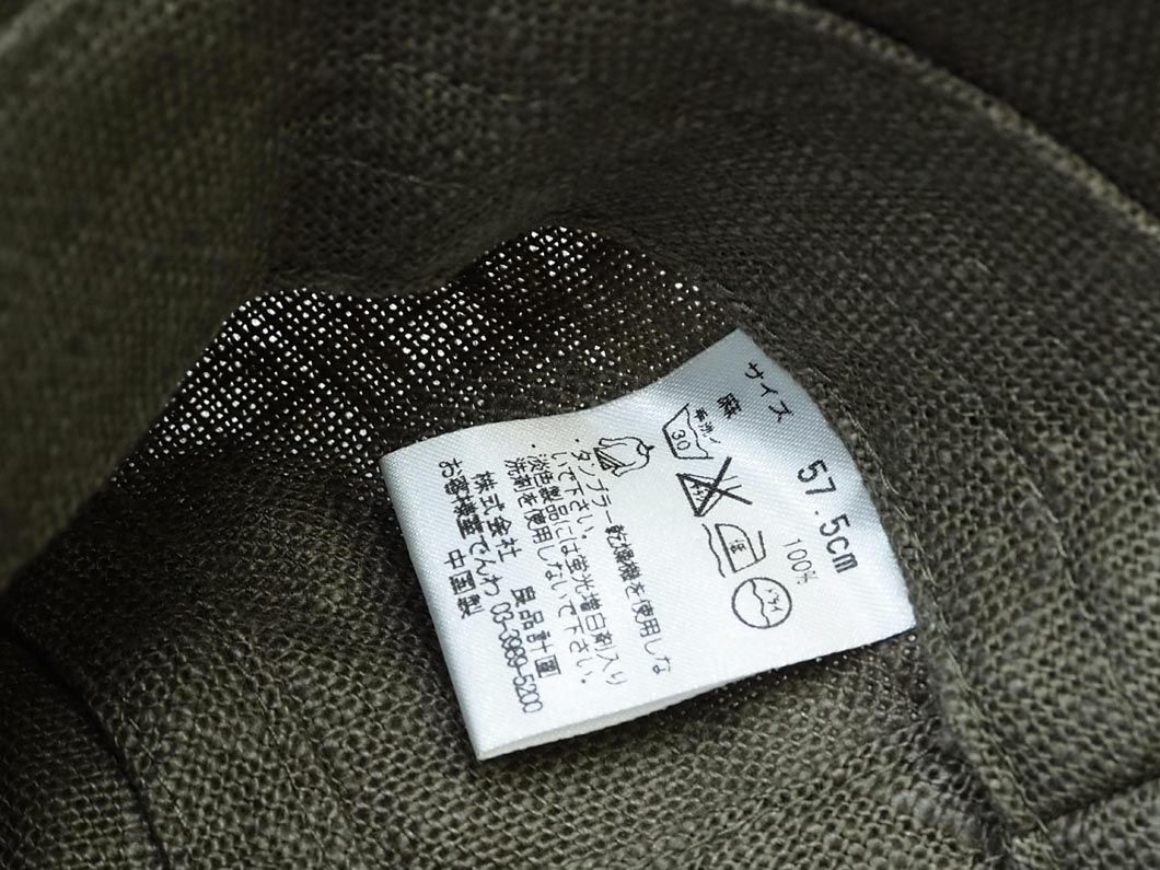  кошка pohs OK Muji Ryohin linen100% панама size57.5/ хаки #* * eea1 мужской 