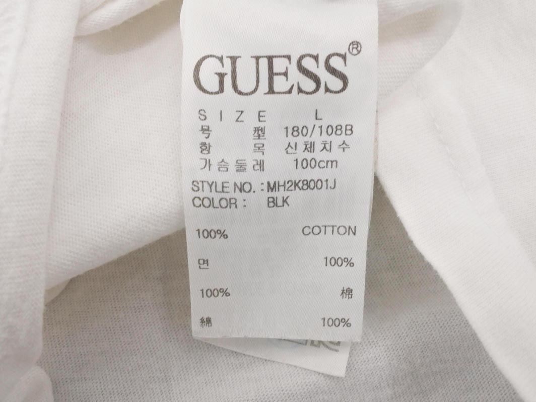 GUESS ゲス ロゴ プリント Tシャツ sizeL/オフホワイト ■◆ ☆ eea1 メンズ_画像5