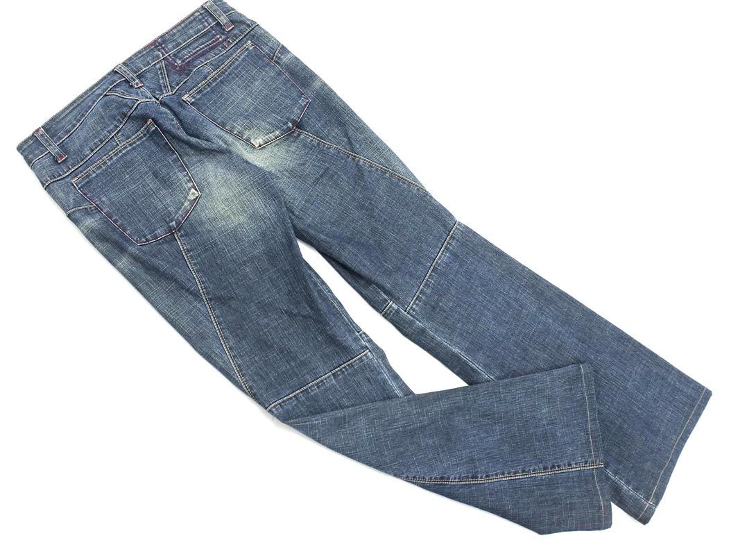 MARITHE FRANCOIS GIRBAUD Mali te franc sowa Jill bo-USED processing boots cut Denim pants sizeSS/ navy blue ## * eea2 lady's 