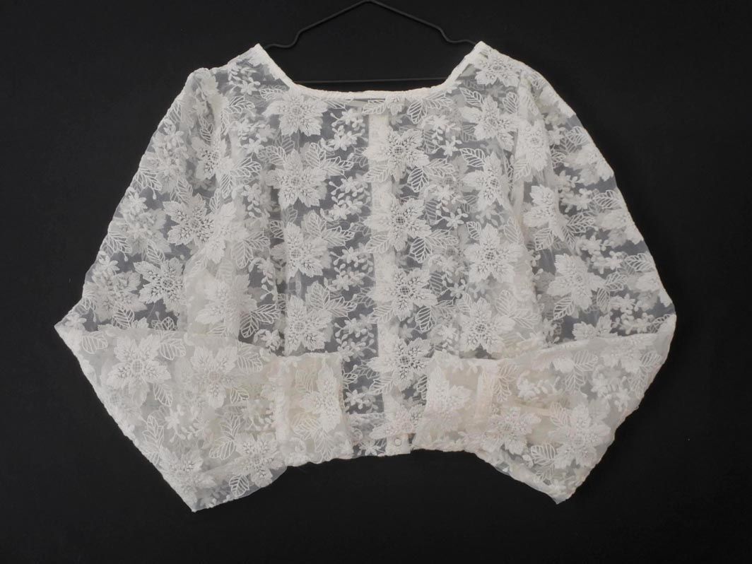 archivesarusi-vu rom and rear (before and after) 2WAY embroidery blouse shirt white #* * eea2 lady's 