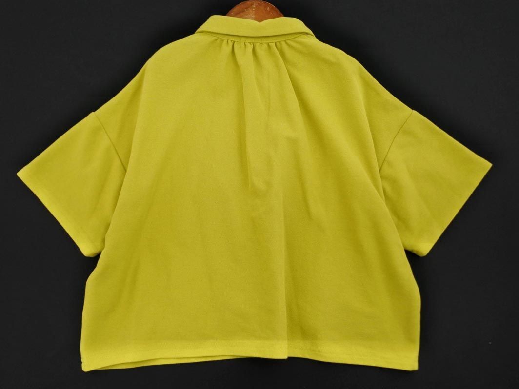 LOWRYS FARM Lowrys Farm широкий ширина рубашка-поло size130-140cm/ желтый зеленый #* * eea2 ребенок одежда 