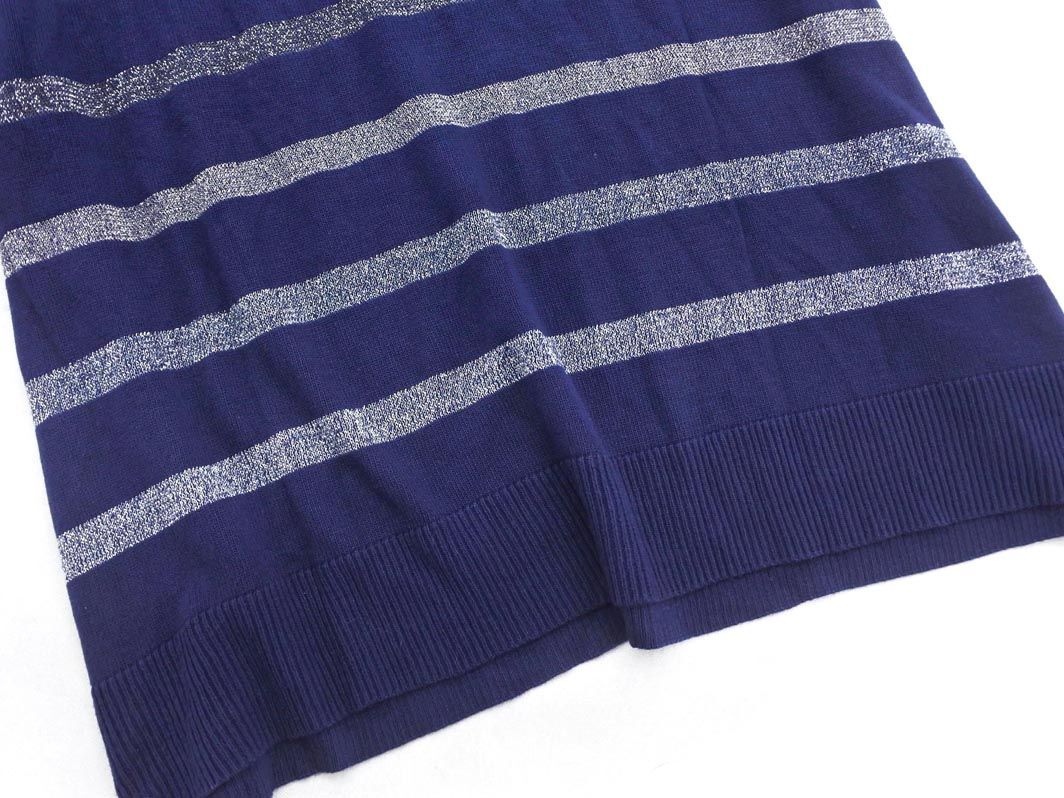 MAYSON GREY Mayson Grey border knitted sweater size2/ dark blue x silver #* * eea7 lady's 