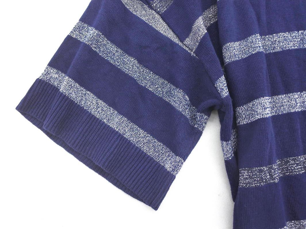 MAYSON GREY Mayson Grey border knitted sweater size2/ dark blue x silver #* * eea7 lady's 