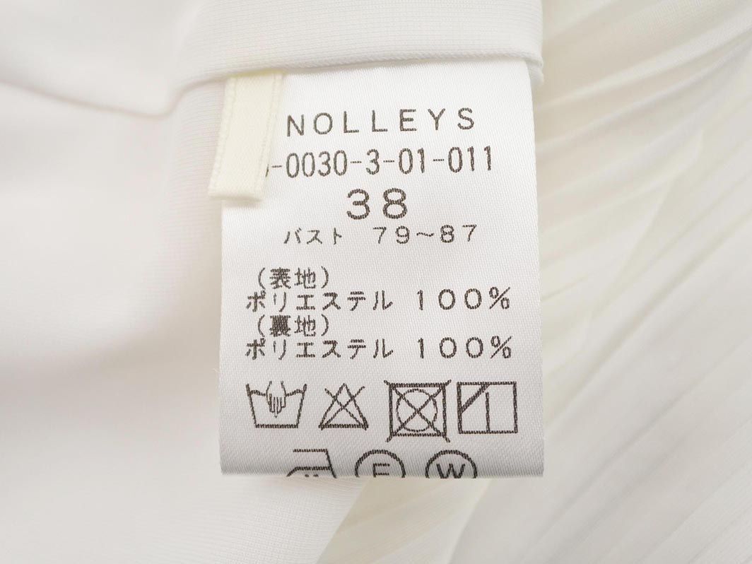 ネコポスOK NOLLEY’S ノーリーズ フレンチスリーブ プリーツ ブラウス シャツ size38/白 ■◆ ☆ eea9 レディース_画像6