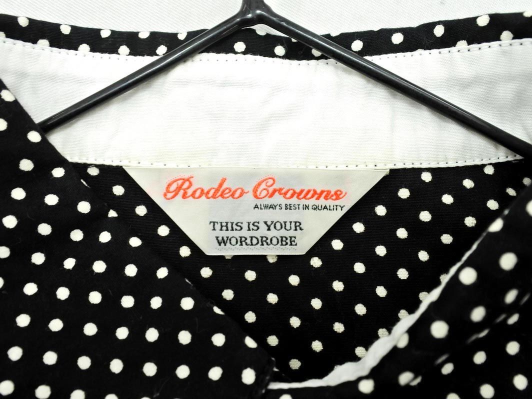 RODEO CROWNS Rodeo Crowns dot blouse shirt size2/ black #* * eea9 lady's 