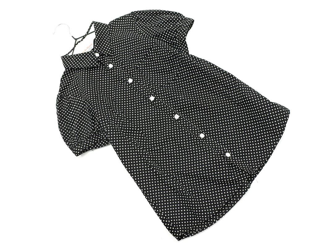 RODEO CROWNS Rodeo Crowns dot blouse shirt size2/ black #* * eea9 lady's 