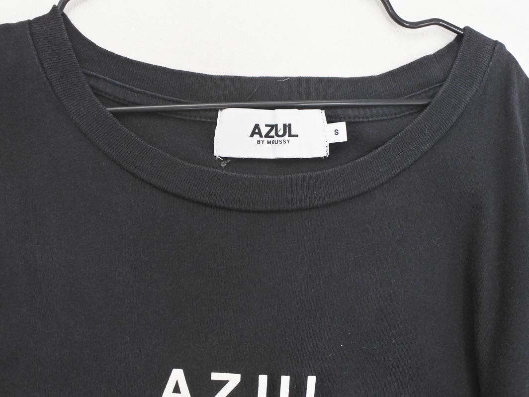 ネコポスOK AZUL BY MOUSSY アズールバイマウジー プリント Tシャツ sizeS/黒 ■◆ ☆ eeb0 レディース_画像4