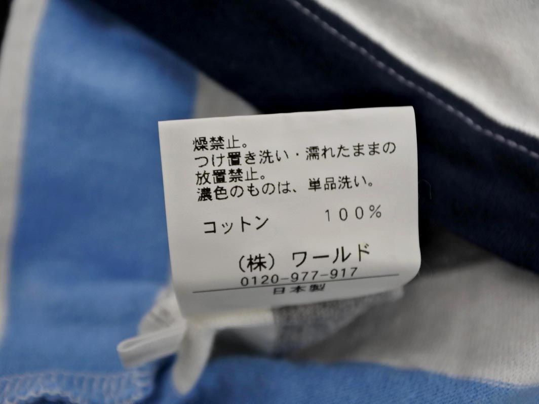  cat pohs OK TAKEO KIKUCHI Takeo Kikuchi multi border T-shirt size1/ white x blue x gray x navy blue #* * eeb3 men's 