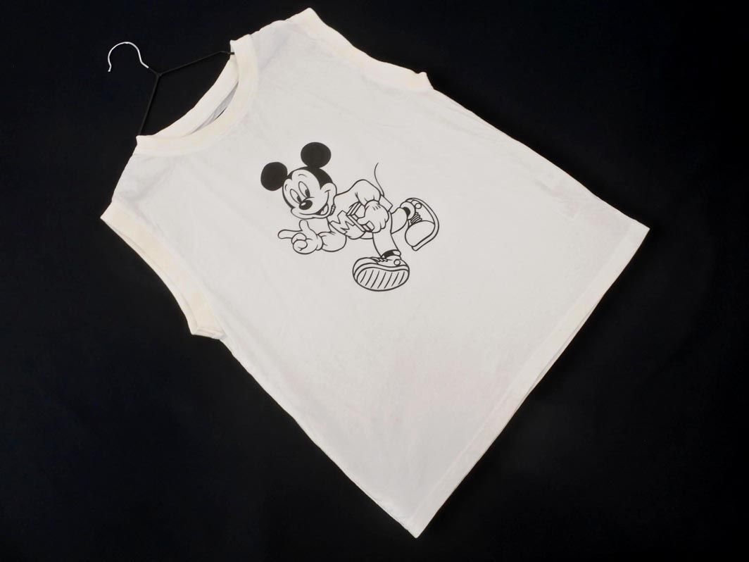 LOWRYS FARM ローリーズファーム Disney ミッキーマウス プリント ノースリーブ カットソー sizeM/白 ■◆ ☆ eeb3 レディース_画像1